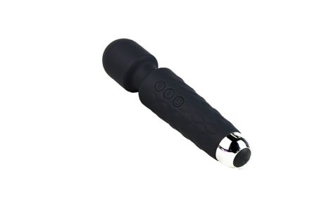 10 Frequency Magic Wand Powerful Vibrator Clitoris Simulator Vibrating Dildo (Color: Black)