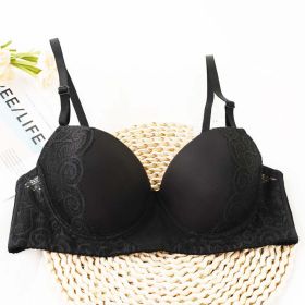 Lace Sexy Lingerie Sexy Steel Ring Moderate Lift Lace Bra Ladies (Color: Black, size: 80B)